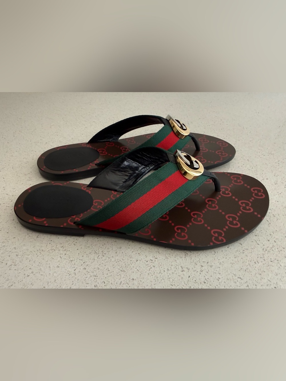Gucci Kika GG Web Flip Flop EU 39.5 US 9.5 - Picture 2 of 7